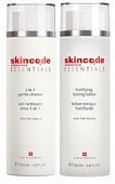 Скинкод Эссеншлс (Skincode Essentials) набор мягкое очищающее средство 3в1 200 мл+лосьон укрепляющий 200мл (-50% на 2й), Скинкод